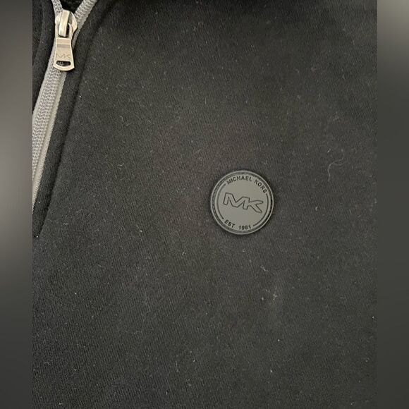 Michael kors mens long sleeve black half zip sweater jacket size large I245 - Picture 2 of 5